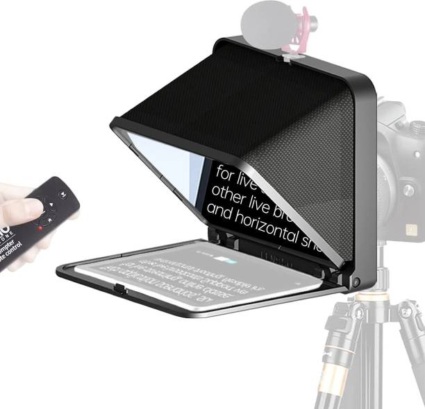 Hiffin TC7 8” Teleprompter for iPad Tablet Smartphone DSLR Camera w/Remote Control, Camera Rig