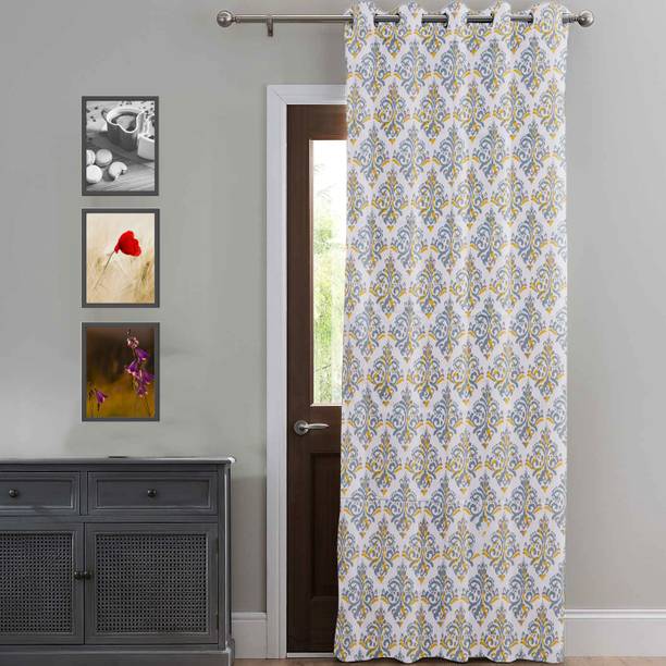 HOMEMONDE 274 cm (9 ft) Long Door Cotton Room Darkening Curtain Single Curtain