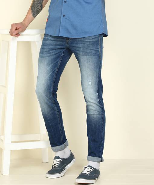 FLYING MACHINE Men Skinny Mid Rise Blue Jeans