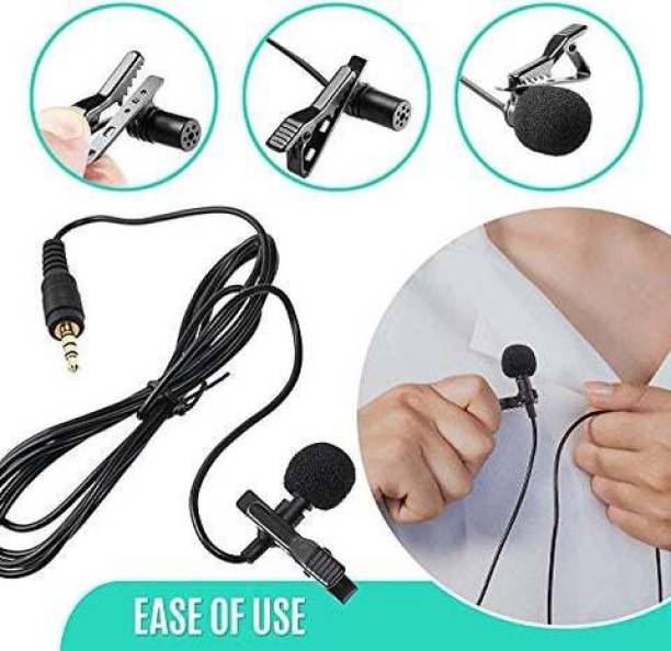 Fgkitoflex 3.5mm clip collar microphone for youtube, mic for voice recording wired