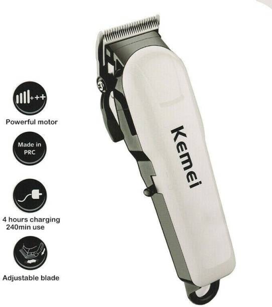 Kemei Ak bazaar Professional Hair Trimmer Runtime : 240 min Trimmer for Men & Women ( White ) Grooming Kit 120 min  Runtime 4 Length Settings