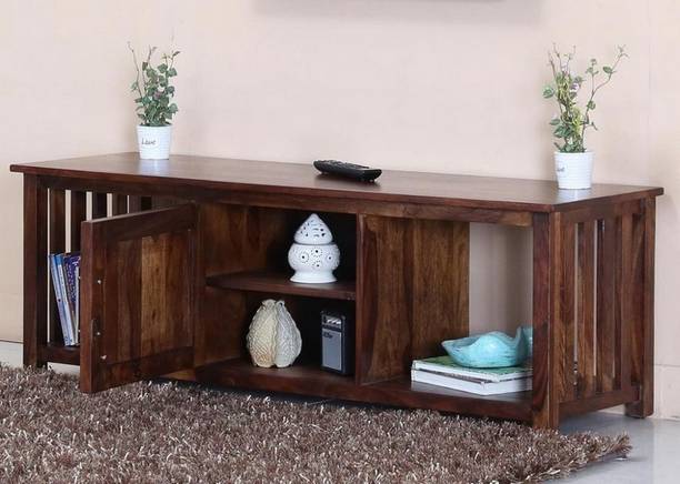 Ratandhara Furniture Solid Sheesham Wood Tv Cabinet With Storage For Living Room . Solid Wood TV Entertainment Unit
