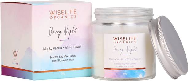 Wiselife Organics Scented Candle, Smokeless Soy Wax (Starry Night) Candle