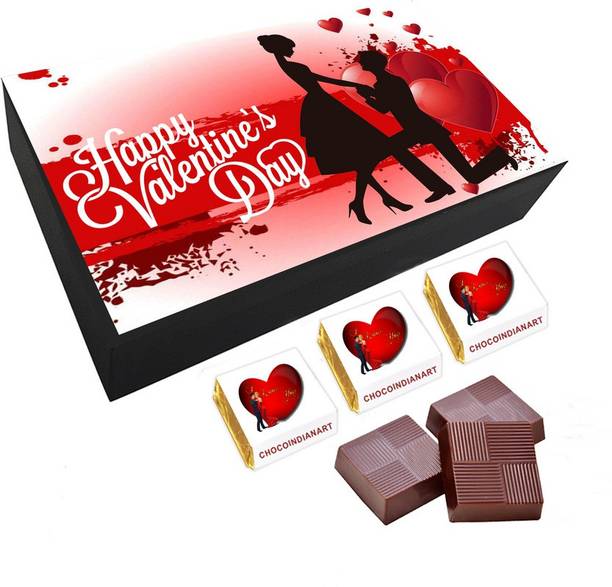 CHOCOINDIANART Elegant Happy Valentine's Day, 06pcs Delicious Chocolate Gift, Truffles