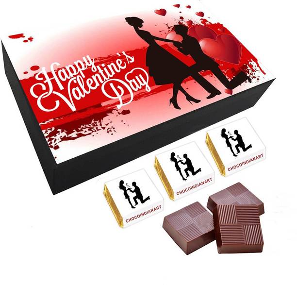 CHOCOINDIANART Delightful Happy Valentine's Day, 06pcs Delicious Chocolate Gift, Truffles