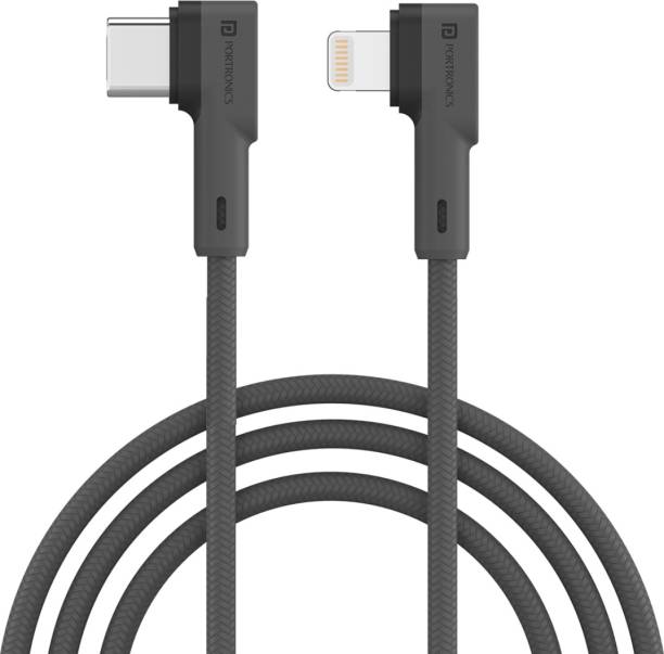 Portronics Lightning Cable 3 A 1.2 m Original I_phone Cable [Apple MFi Certified] Lightning to USB TYPE C