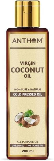 ANTHOM Virgin Cold Pressed Coconut Oil for Skin, Hair, Scalp, Face & Body (200 ml) Hair Oil