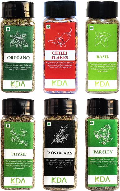KDA Italian Herbs Pack | Oregano + Chili Flakes + Basil + Thyme + Rosemary + Parsley