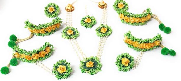Paladiya Krafts Paper Green Jewellery Set