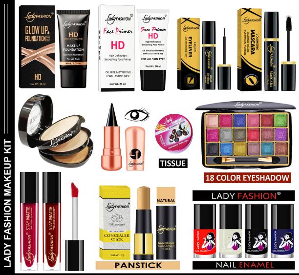 Lady FASHION Professional Series Makeup Kit with 15 Number of Items. MKL0198