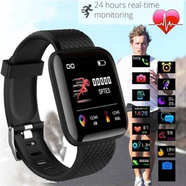 Mindfied Id116Plus smart healthband for unisex (Black Strap, Size : Free size) Smart Band Strap