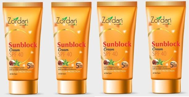 ZORDAN Sunscreen - SPF 40 SPF 40 Sunblock Sunscreen Cream (5 in 1 Solution) (60 GM X 4)
