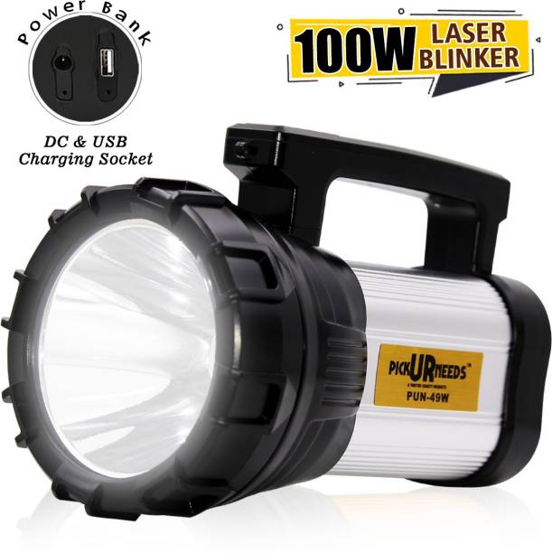 Pick Ur Needs 100w Laser with Blinker Rechargeable Waterproof With Power Bank Torch
