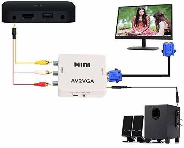 Tobo TV-out Cable MINI AV2VGA Video Converter Box CVBS Video Set-Top Box TD-657VC Gaming Adapter