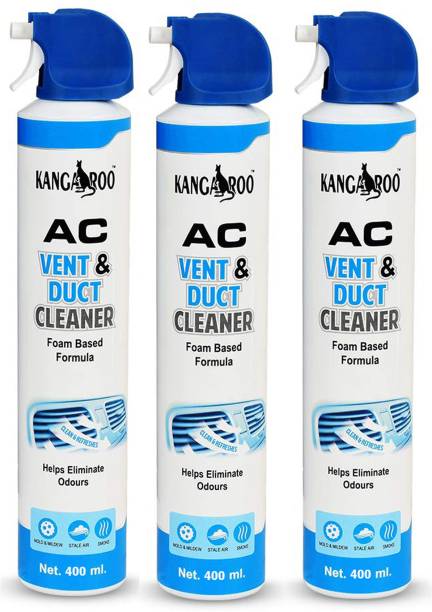 KANGAROO Car AC Vent & Duct Cleaner Odor Neutralizer Spray Form AC Vent & Duct Cleaner 400 ML Each (PACK OF 1) Vehicle Interior Cleaner