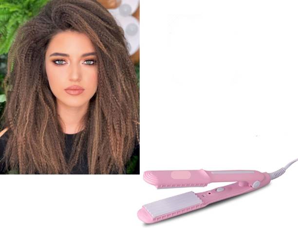 ARNAH TREASURE NEW Classic Hair Crimper With Quick Heat Up & Ceramic Coated Plates(PINK) Electric Hair Styler