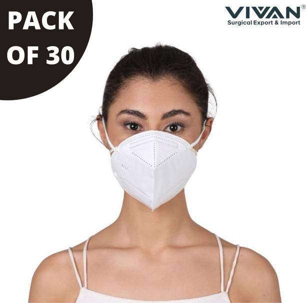 V SURZ 6ply 100% Certified N95 (2layer Meltblown ,2 layer hotair cotton,2layer SMS) N95|FFP2 MASK AntiVirus Breathable Reusable Washable,inbuilt Nose Clip Cloth Mask With Melt Blown Fabric Layer