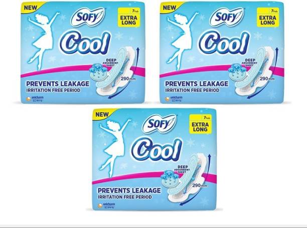SOFY Cool Super XL-7+7+7 Conuts Sanitary Pad (Pack of 21) Sanitary Pad