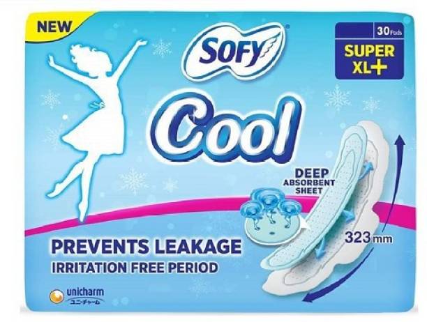 SOFY Cool Super XL+ (30 Conuts) Sanitary Pad (Pack of 30) Sanitary Pad