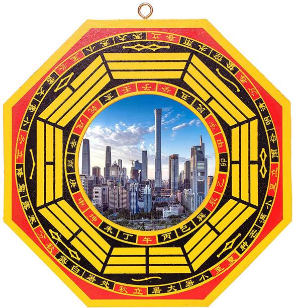 SWISS WONDER Vastu Feng Shui Bagua Mirror Pakua Mirror Decorative Showpiece  -  15.24 cm