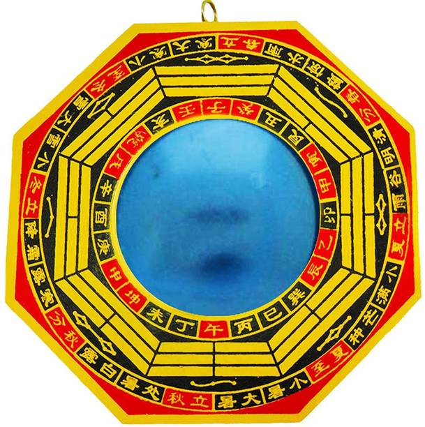 SWISS WONDER Porcelain Crystal Products Vastu Feng Shui Bagua Mirror Pakua Mirror Decorative Showpiece  -  15.24 cm