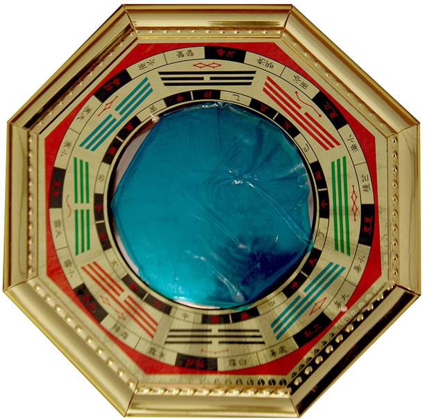 SWISS WONDER Porcelain Crystal Products Vastu Feng Shui Bagua Mirror Pakua Mirror Decorative Showpiece  -  15.24 cm