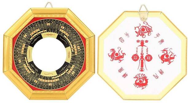 SWISS WONDER Vastu feng Shui Hanging pakua/pakwa/Bagua/pakwa Mirror for Positive enegry Decorative Showpiece  -  15.24 cm