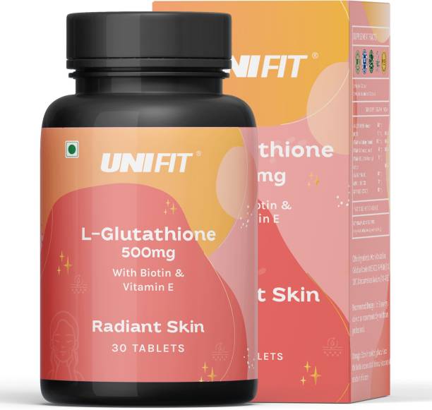 Unifit L Glutathione 500 mg with Biotin Vitamin A C &amp; E for Glowing &amp; Clear Skin tablet