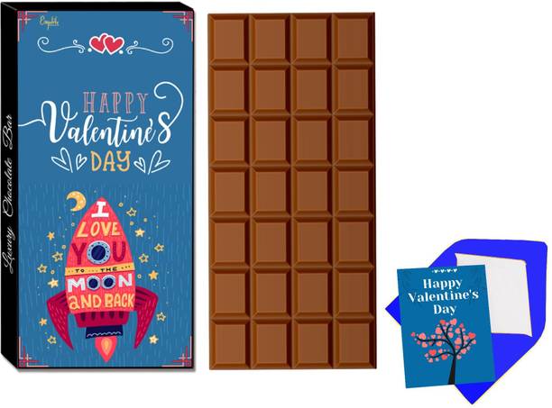 Expelite I love You Moon And Back Chocolate Gift for Boyfriend On 14th February - 100 g Happy Valentines Chocolate Gift box Bars