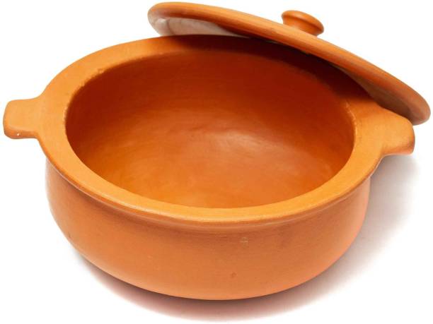 platt Happy Earth 3L Unglazed Terracotta Multipurpose Pot(Cooking&Serving),Brick Red Tagine