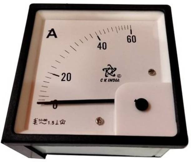 CKINDIA CK INDIA 96mm 60 Ampere Meter (Analog) Fitted with Brass Nut and Volt Ammeter