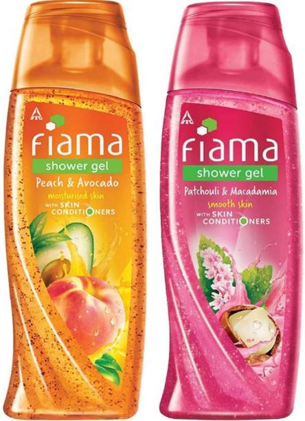 FIAMA Peach & Avocado and Patchouli & Macadamia Shower Gel combo (250ml*2Pc)