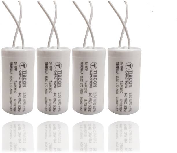 TIBCON CAPACITOR 2.50 MFD | Ceiling Fan capacitor | 440V DRY PP CAN (Pack of 4) Electrolytic Capacitor
