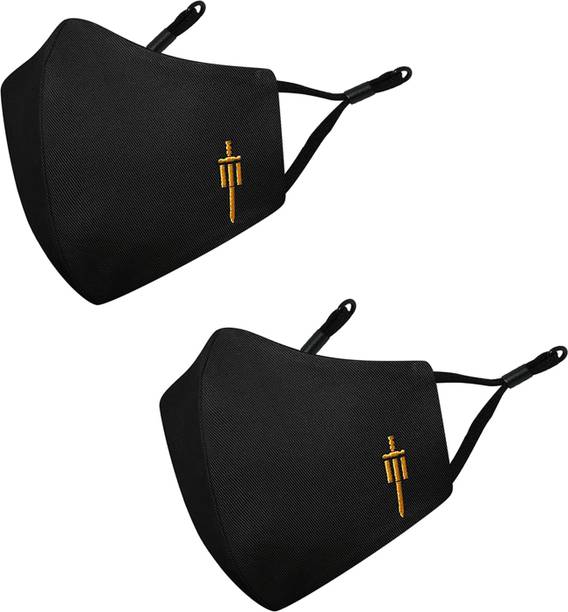 MASQ 4 Layer Protective, 100% Cotton Cloth Face Mask Combo for Men with Ear Loops Sabre_Combo_XL_02 Reusable, Washable Cloth Mask