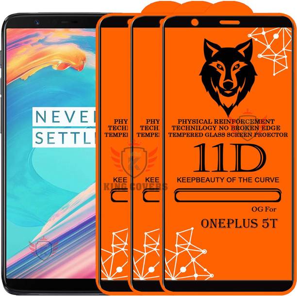 KING COVERS Tempered Glass Guard for ONEPLUS-5T Edge to Edge Tempered Glass