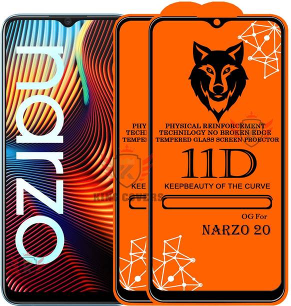 KING COVERS Tempered Glass Guard for REALME NARZO-20 Edge to Edge Tempered Glass