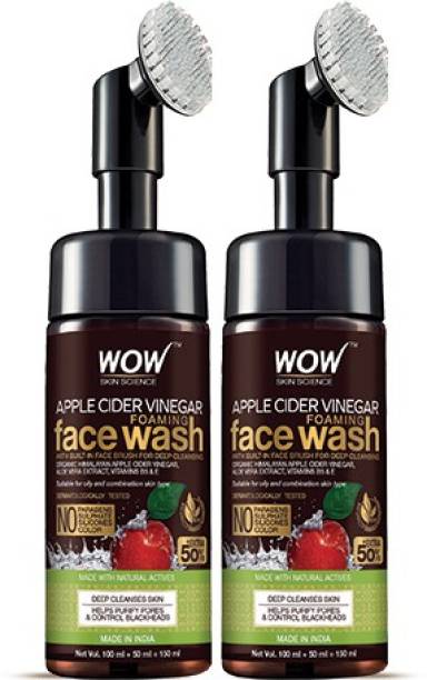WOW SKIN SCIENCE Apple Cider Vinegar Foaming  |Pack of 2| Face Wash