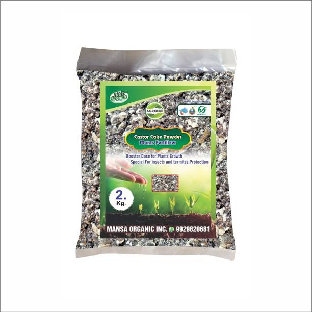 Agronix Castor Oil Cake Powder Natural Fertilizer for Plant Growth Healthy Roots 2 kg Fertilizer