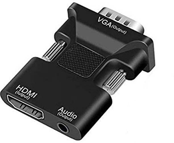microware  TV-out Cable Active 1080P Female HDMI to VGA Male Converter Adapter with 3.5mm Stereo Audio