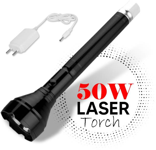 Make Ur Wish 900 Meter Long Beam 2 in1 Waterproof Led Flashlight Torch With Rechargeable Lithium Battery and 2 Modes Torch Emergency Light