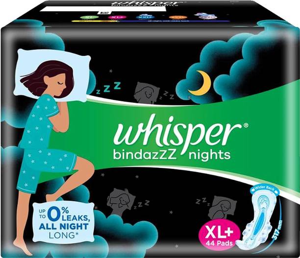 व्हिस्पर बिंदाज़ नाइट्स Xl प्लस - 44 पैड्स सैनिटरी पैड