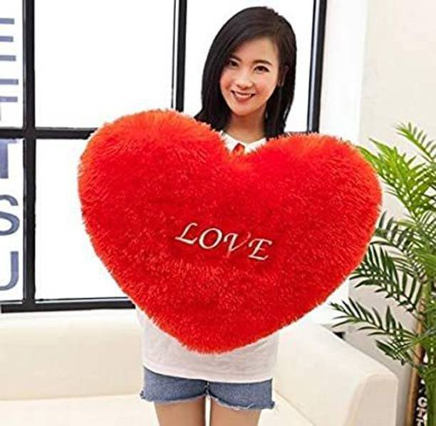 Osjs Teddy Bear Soft Decorative Heart Shape Cushion Pillow (33 X 33 Cm, Red)  - 33 cm