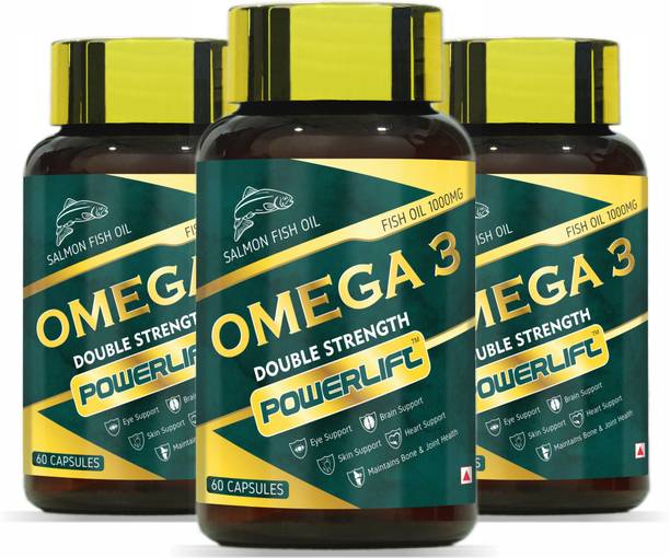 POWERLIFT Omega 3 Fish Oil 1000mg ( 360mg EPA & 240mg DHA, 180 capsule)