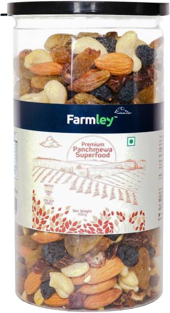 Farmley Dry Fruit Mix - Panchmeva Combo of Almond, Cashew, Dates, Black Raisin, Green Raisin - Tasty Protein Rich Snack for All Assorted Nuts
