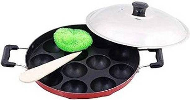 Swarambh Non Stick Appam Maker Paniarakkal with Lid 1 L capacity 23 cm diameter