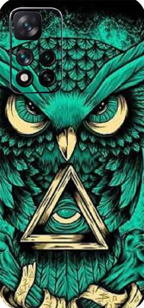 Mclaxa Angry Owl Mobile Back Skin, Redmi11i Mobile Skin