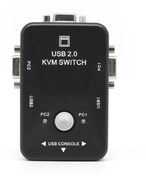 SINGING NOISE  TV-out Cable 2 Port USB 2.0 KVM Switch Box With 2 KVM Cables to Control up to 2 Computers
