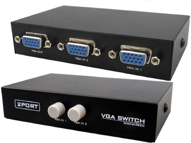 SINGING NOISE  TV-out Cable 2 Port Manual VGA Switch Splitter (Black, For Computer)