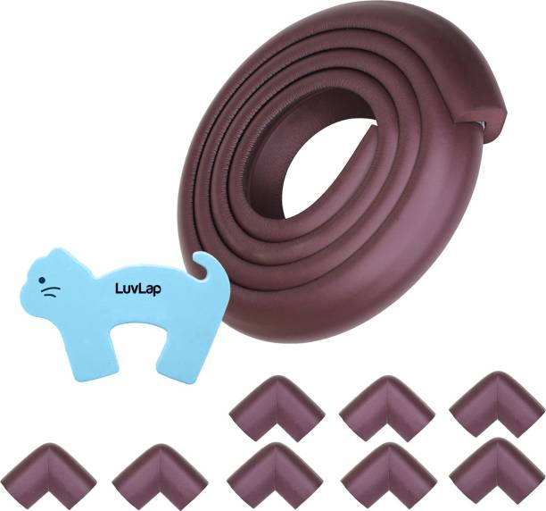 LuvLap Baby Safety Combo pack, 5 metre Edge Protector, 8 Furniture Corner Guards, One Door Stopper, Baby safety essential