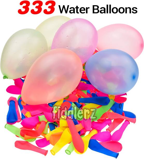 FIDDLERZ Solid Holi Magic Water Balloons Crazy Quick Fill Set of 9 (333 Pcs) & 3 tap Adapter Magic Balloon